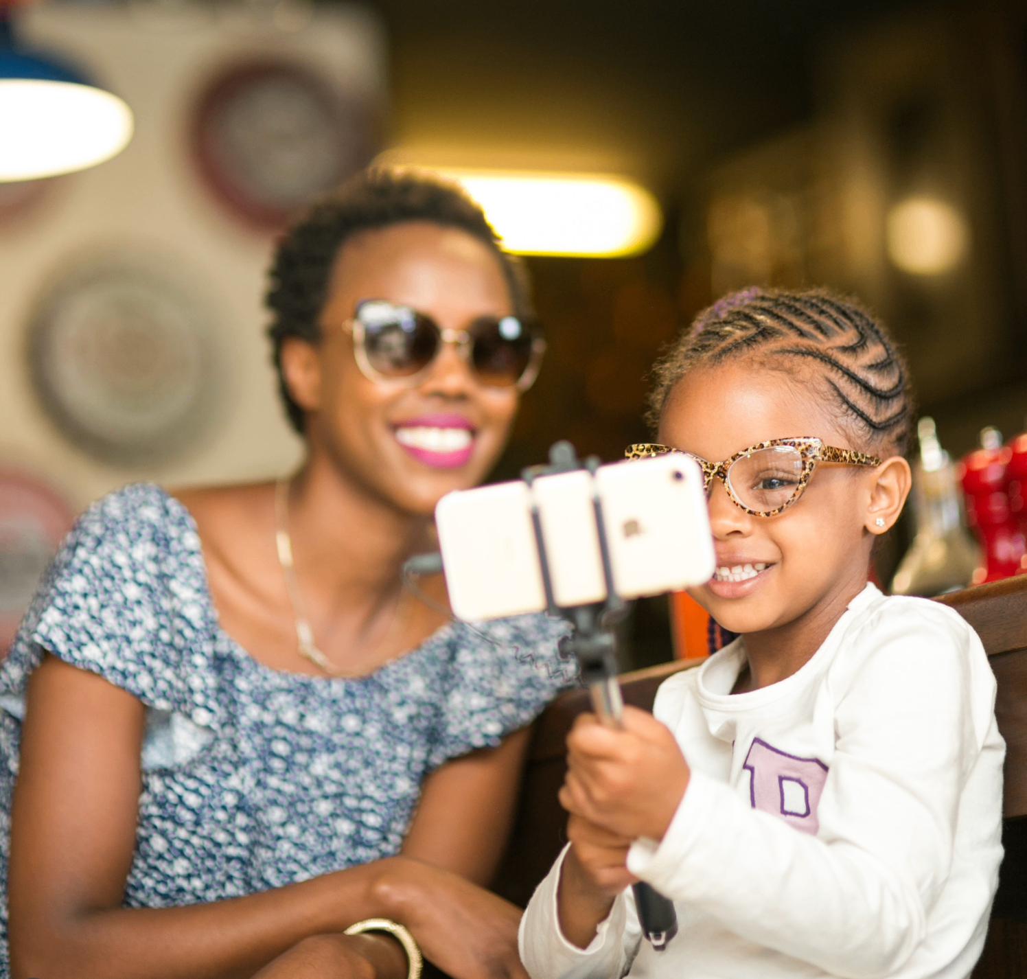 Mother and child taking a happy selfie at Kids' Nook
